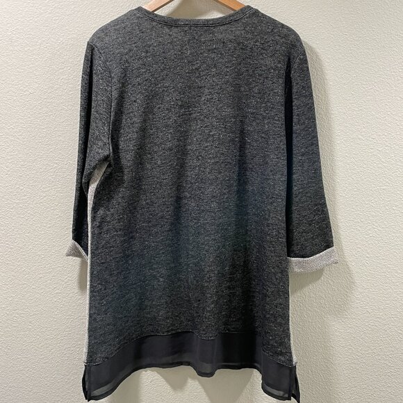 (NWT) STYLE & CO "Relaxed Chic", Textured Knit Top, French Terry, Gray - XL - Picture 8 of 10